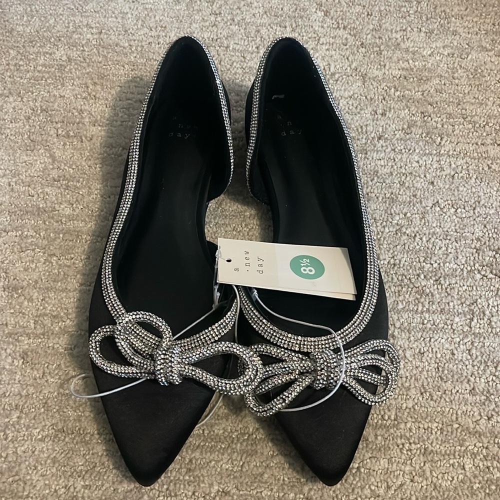 ✨never worn sparkle bow flats ✨